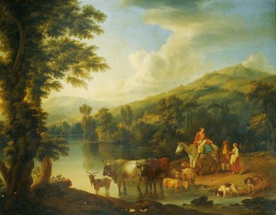 River Landscape with Rider by Jacob Philipp Hackert